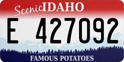 ID license plate E427092