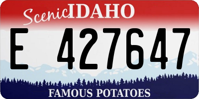 ID license plate E427647