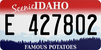 ID license plate E427802
