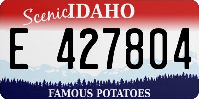 ID license plate E427804