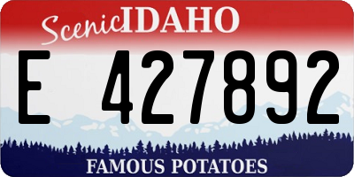 ID license plate E427892