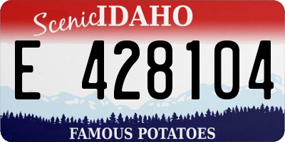 ID license plate E428104