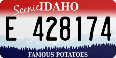 ID license plate E428174