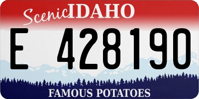 ID license plate E428190
