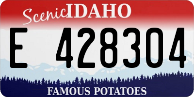 ID license plate E428304