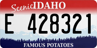 ID license plate E428321