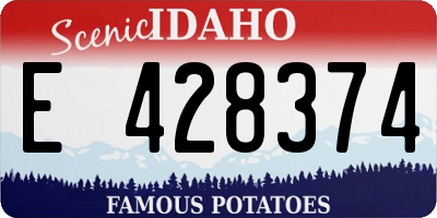 ID license plate E428374