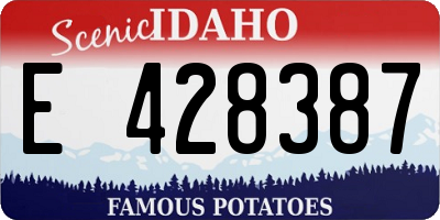 ID license plate E428387