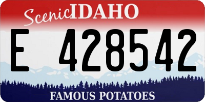 ID license plate E428542