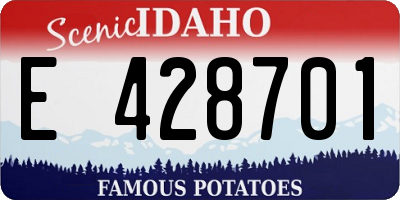 ID license plate E428701