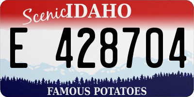 ID license plate E428704