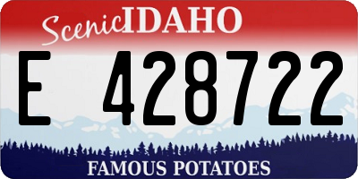 ID license plate E428722