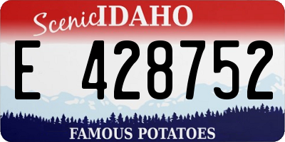 ID license plate E428752