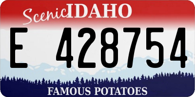 ID license plate E428754