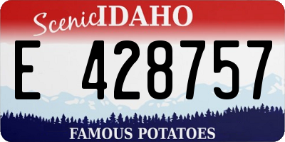 ID license plate E428757
