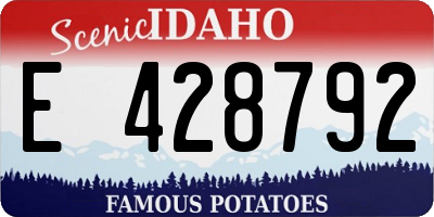 ID license plate E428792
