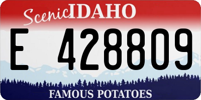 ID license plate E428809