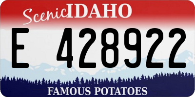 ID license plate E428922