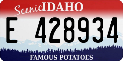ID license plate E428934