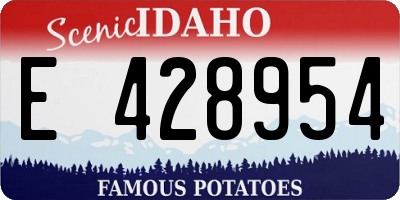 ID license plate E428954