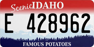 ID license plate E428962