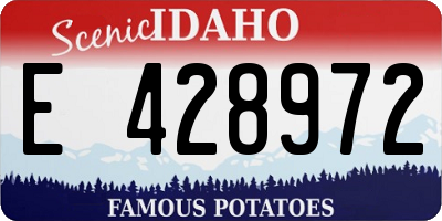 ID license plate E428972