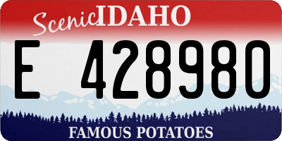 ID license plate E428980