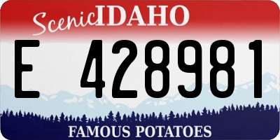 ID license plate E428981