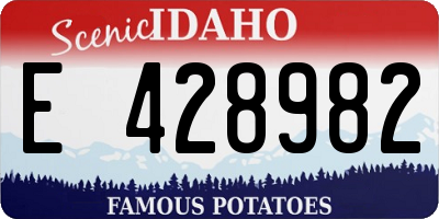 ID license plate E428982