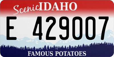 ID license plate E429007