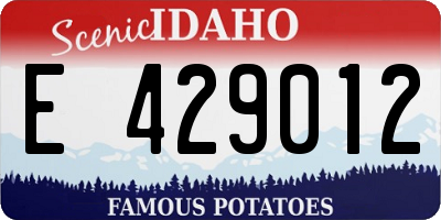 ID license plate E429012