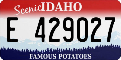 ID license plate E429027