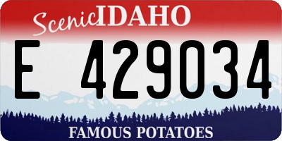 ID license plate E429034