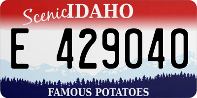 ID license plate E429040