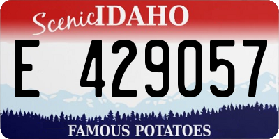 ID license plate E429057