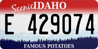 ID license plate E429074