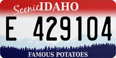 ID license plate E429104