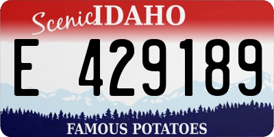 ID license plate E429189