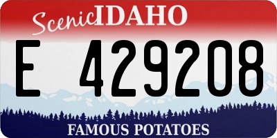 ID license plate E429208