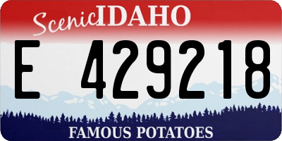 ID license plate E429218