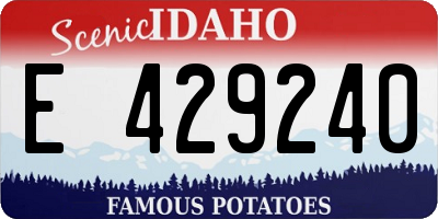 ID license plate E429240