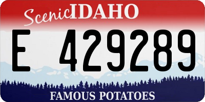 ID license plate E429289