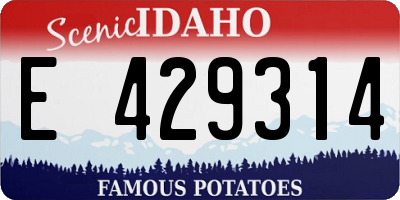 ID license plate E429314