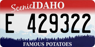 ID license plate E429322