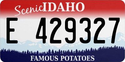 ID license plate E429327