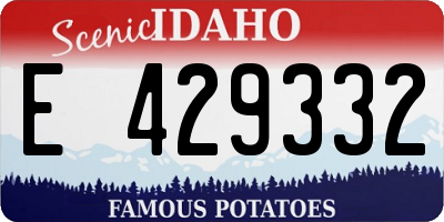 ID license plate E429332
