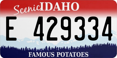 ID license plate E429334