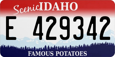 ID license plate E429342