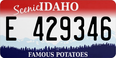 ID license plate E429346