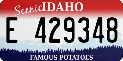 ID license plate E429348